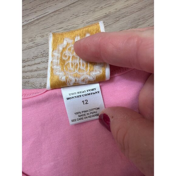 The Beaufort Bonnet Company Girls Size 12 Pink Tank Top & White Striped Shorts S - Picture 3 of 3